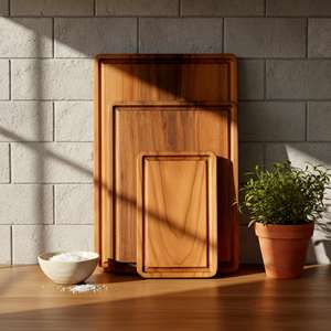 Planche à découper en bois d'acacia de qualité supérieure, faite à la main, grande, carrée et rectangulaire, pour la cuisine, pour un usage domestique, vente en gros - Product Image 2