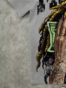 Camiseta de Manga Corta con Estampado Gráfico de Letras para Hombre, Verano, Camiseta con Diseño de Dinero, Ropa con Estampado de Dinero - Product Image 3