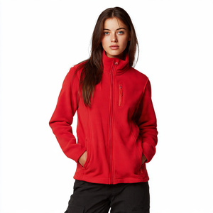 Chaqueta polar con bolsillo en el pecho para mujer, chaqueta polar con cuello alto, chaqueta polar gruesa para mujer, ropa de calle para mujer - Product Image 1
