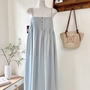 Vestido Maxi Boho Personalizado de Satén con Tirantes Finos y Botones al Frente, Cintura Natural, Moda Femenina OEM - Product Image 6