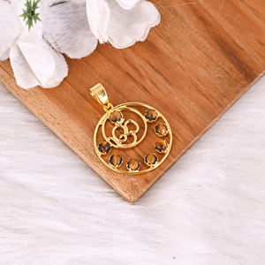 จี้ทองเหลืองประดับพลอยตาเสือ ดีไซน์เนอร์ งานแฮนด์เมด ของขวัญสำหรับเธอ - Product Image 2