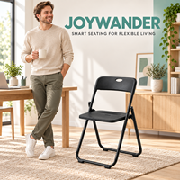 Chaise pliante en métal minimaliste avec dossier, pour étude, travail, salle à manger, réunion d'affaires, réception