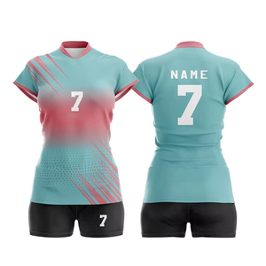 Conjuntos de Uniformes de Voleibol Personalizados para Mujer, Ligeros, de Poliéster, Transpirables, de Secado Rápido, con Nombre de Equipo Profesional, Parte Delantera Corta, OEM, ODM - Product Image 5