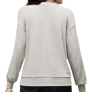 Sudadera con capucha de poliéster de alta calidad al por mayor, sudadera larga personalizada de otoño para mujer - Product Image 4