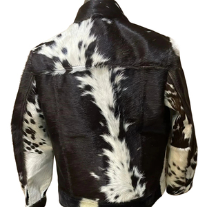 Veste en fausse fourrure à motif vache, col rabattu, fermeture éclair, vêtement d'extérieur court chaud pour l'hiver, manteau pour femme - Product Image 6