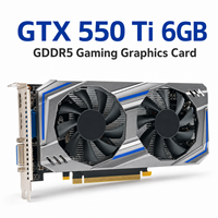 Nouvelle carte graphique Silver GTX 550 Ti 6 Go GDDR5 192 bits 1080p DirectX 11 pour jeux PC, double ventilateur pour DVI VGA GPU de bureau