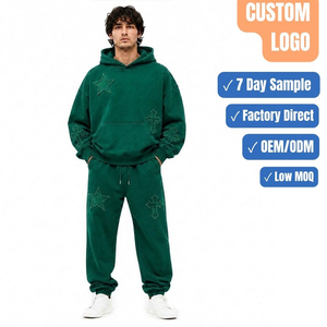 Ensemble survêtement homme personnalisé avec logo, veste zippée et pantalon de jogging, impression personnalisée, couleur personnalisée, commande en gros - Product Image 1