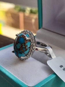 Anillo de Plata de Ley con Turquesa, Joyería Artesanal con Piedras Preciosas, Diseño Elegante para Mujer, Venta al Por Mayor para Exportación - Product Image 2