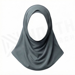 Hiyab de poliéster de color sólido para mujer, tela de chifón transpirable, para uso diario, pañuelo étnico de Oriente Medio. - Product Image 4