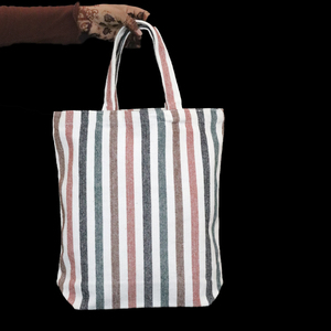 สินค้ามาใหม่ คุณภาพพรีเมียม ผ้าลายทางทันสมัย ย้อมเส้นด้าย ดีไซน์ขายดีที่สุด ผ้าฝ้ายรีไซเคิล 100% แบบคาร์ด  ผ้าอเนกประสงค์ - Product Image 5