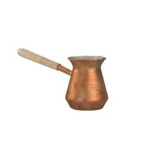 Cafetera Turca Cezve Ibrik de Cobre Pulido para Estufa, Jarra Calentadora de Leche con Asa de Madera Ligera - Product Image 2