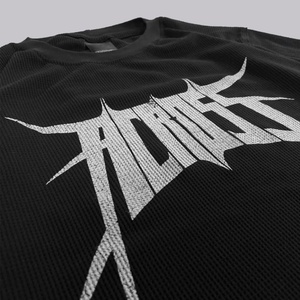 Camiseta Negra Extra Grande para Hombre con Estampado de Logotipo Metálico Blanco, Manga Corta, Cuello Redondo, Estilo Punk, Jersey de Algodón, Ropa Casual - Product Image 3