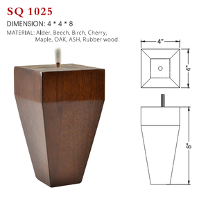 Patas de Sofá Cuadradas Cónicas de Madera Maciza, Repuesto para Muebles como Sofás, Sillas, Armarios, Sillones, Cómodas, Camas y Mesas - Product Image 1