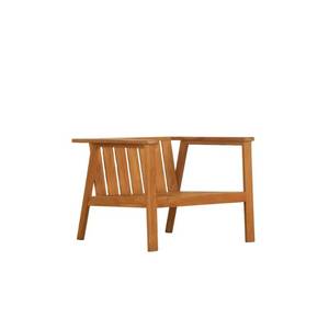 Fauteuil de salon d'extérieur moderne en teck massif, chaise longue de patio, fauteuil de balcon à dossier à lattes, mobilier de jardin - Product Image 5