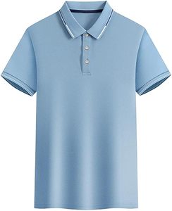 Polo pour homme en polyester 100% à effet rafraîchissant en soie glacée, haute élasticité, vêtements de sport d'été, entraînement physique - Product Image 1