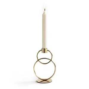 Set 2 Gold <b>Brass</b> Metal Taper Candle <b>Holders</b> Twisted Spiral Stem Handmade Eco-Friendly Heat Resistant Square Shape <b>Candlestick</b> - Product Image 2