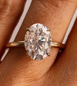 Oval Cut Diamond Engagement Wedding <b>Ring</b> IGI Certified 925 Sterling <b>Silver</b> Rhodium Plated <b>Solitaire</b> for Women White Diamond - Product Image 5