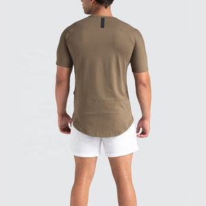Camiseta Deportiva Personalizada al por Mayor para Hombre, de Secado Rápido, Corte Regular, Cuello Redondo, Informal, para Correr, 100% Algodón, Color Sólido - Product Image 6