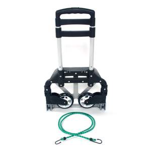 Portable Black Aluminum <b>Cart</b> Dolly Push Truck Trolley Foldable Collapsible Black <b>Luggage</b> <b>Carts</b> - Product Image 1