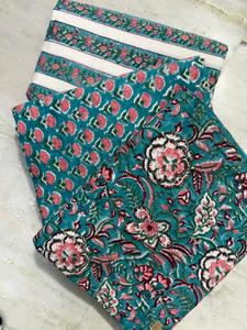 Tissu en coton imprimé au bloc Sanaganeri, tissu imprimé à la main de Jaipur, tissu indien pour robes, fournisseur de tissus en coton en gros - Product Image 2