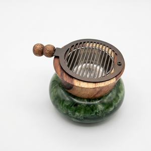 Handmade Wooden <b>Incense</b> Burner Portable Aromatic <b>Incense</b> <b>Holder</b> with Metal Lid for Home Decor - Product Image 1
