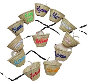 Cadeau d'invité de mariage personnalisé monogramme sac panier papier corde sac crochet macramé sacs de plage directement du fournisseur indien - Product Image 1