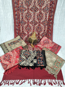 Super Quality Indian Pashmina <b>Shawl</b> Stunning Design with Luxurious Wool Border Traditional Scarf for Muslims - Product Image 5