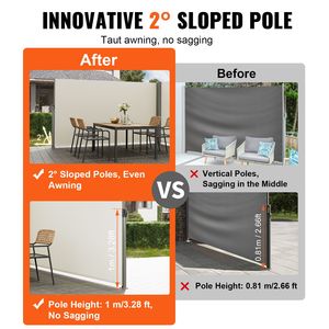 Tenda Laterale Retrattile in Alluminio 71FT X 236FT, Schermo Privacy per Esterni Impermeabile in Poliestere 280g, Vela in PC per Patio e Spazi Esterni - Product Image 3