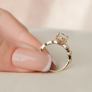 Bague de fiançailles en diamant taille ovale pour femme, or 14 carats, style classique, diamant de laboratoire certifié IGI, bijoux - Product Image 2