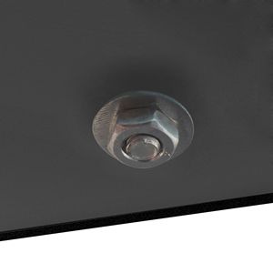 Tavolo da caffè in vetro nero rettangolare moderno tavolini laterali centrali trasparenti per soggiorno mobili essenziali - Product Image 4