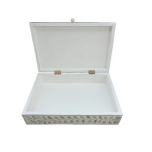 Boîte à bijoux artisanale en nacre incrustée, boîte de rangement de luxe en MDF avec incrustation d'os, coffret cadeau - Product Image 6