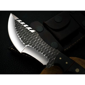 Couteau de traqueur Burraq OEM DIY fait main en acier D2 industriel de 12 pouces, à lame pleine, multifonctionnel, avec motif texturé martelé, en cuir - Product Image 4