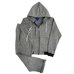 Survêtements de jogging pour hommes 100% coton, veste zippée et pantalon, haute qualité, logo personnalisé. - Product Image 5