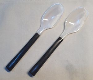 การออกแบบที่ไม่ซ้ำแม่ของมุกช้อนช้อนคาเวียร์ที่มีมือจับไม้สีดำสำหรับคาเวียร์ไข่กาแฟที่ขายดีที่สุดจากเวียดนาม - Product Image 2