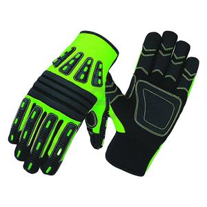 Gants de travail industriels renforcés en cuir synthétique anti-vibration, résistants aux coupures et aux impacts, en spandex - Product Image 1