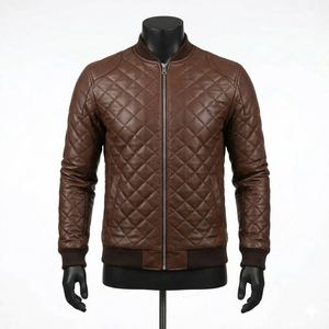 Veste de moto en cuir PU de haute qualité, style décontracté d'hiver avec col montant, imperméable, vestes en cuir pour hommes - Product Image 1