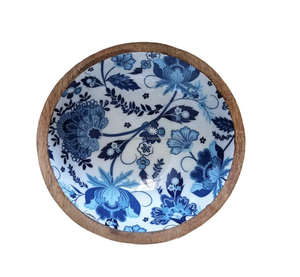 Juego de cuencos de madera de diseño clásico personalizado, vajilla comercial a granel de madera de mango de Acacia ecológica con metal para servir alimentos - Product Image 5