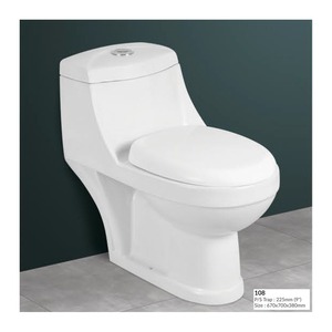 Inodoro de una pieza de artículos sanitarios de alta calidad de estilo moderno con base de cerámica de trampa P y S para exportadores directos de baño - Product Image 4