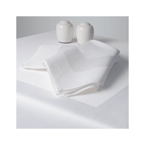 Serviette en coton jacquard damassé blanc certifiée GOTS, écologique et de qualité supérieure, 45x45 cm, 200 GSM, pour hôtel, restaurant et banquet - Product Image 5