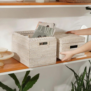 Unique Rattan <b>Baskets</b> Vietnam Woven Natural Rattan Rectangle Shaped with Lid <b>Basket</b> Hand <b>Wicker</b> Rattan <b>Baskets</b> Wholesale - Product Image 4