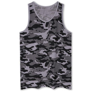 PITCHER INTERNATIONAL Camiseta sin mangas para hombre, cuello redondo, sin mangas, informal, transpirable, de punto, 100% algodón, estilo estampado, talla grande - Product Image 1