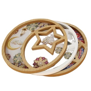 ถาดไม้พรีเมี่ยมพร้อมแม่ของไข่มุกอักษรอาหรับสำหรับเสิร์ฟช็อคโกแลตเดทขนมหวานในวันอีดและเดือนรอมฎอน - Product Image 5