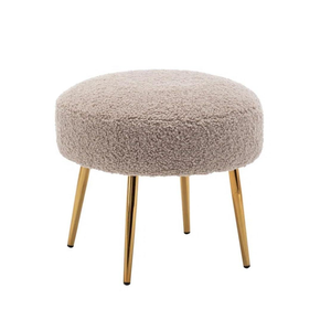 Traditional Style Metal Ottoman Pouffes <b>Velvet</b> <b>Footstool</b> Footrest Stool for Home Decor Office for School Use for Living Room - Product Image 3