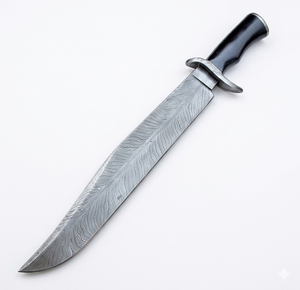 CUSTOM HECHO A MANO MANGO DE ACERO DE DAMASCO MICRTA HERMOSO CUCHILLO DE CAZA BOWIE CON FUNDA DE CUERO DE CUCHILLOS FABRICANTE - Product Image 1