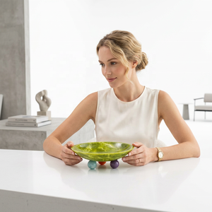 Kitchen Tabletop Polished Resin Salad Fruit Bowl Food Grade Eco-Friendly Durable Party Serving Handmade Home Garden <b>Dinnerware</b> - Product Image 1