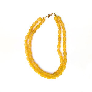 Heritage Aura Handmade Glass Beaded Heart <b>Necklace</b> with Yellow Round <b>Statement</b> Party Wedding Jewelry Collection - Product Image 2