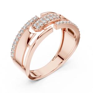 Anillo de diamantes cultivados en laboratorio con corte redondo THE UNITY EDGE, engastado en oro amarillo de 18 quilates, para bodas, compromisos, regalos, uso diario en la oficina, para hombres. - Product Image 6