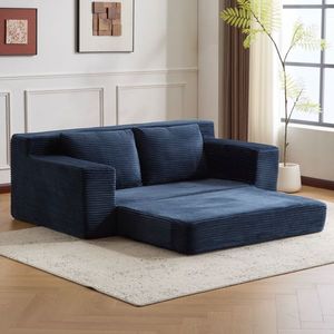 Modern <b>Small</b> Corduroy Loveseat Sofa Comfortable Deep Seat Bed for Bedroom & Living Room with Reversible <b>Cushion</b> Pill - Product Image 2