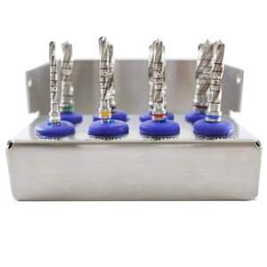 Kit de 8 Brocas Manuales para Implantes Dentales, Expansor de Hueso, Acero Inoxidable Plateado, Instrumental Quirúrgico de Laboratorio, Certificado CE - Product Image 2