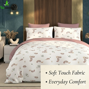 Parure de lit Super King en coton, imprimé floral Paisley élégant, linge de lit doux et luxueux avec taies d'oreiller, respirant et durable - Product Image 6
